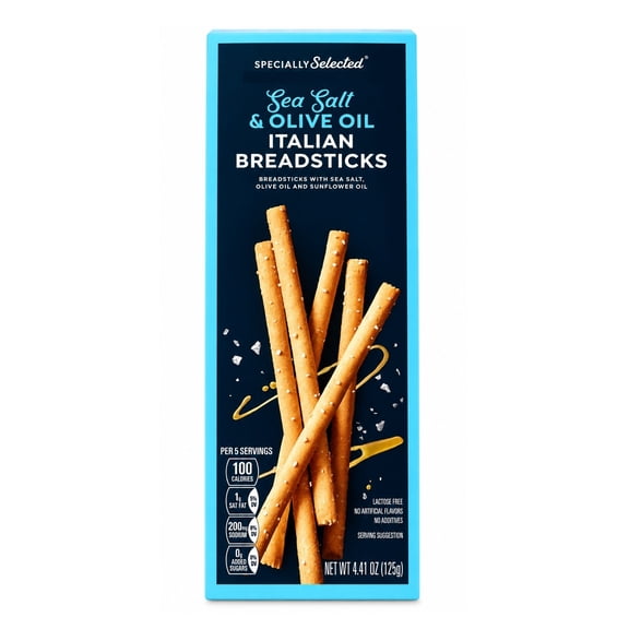 Specially Selected Sea Salt & Olive Oil Italian Breadsticks No Artificial Flavors Lactose Free 1 Pack 4.41oz