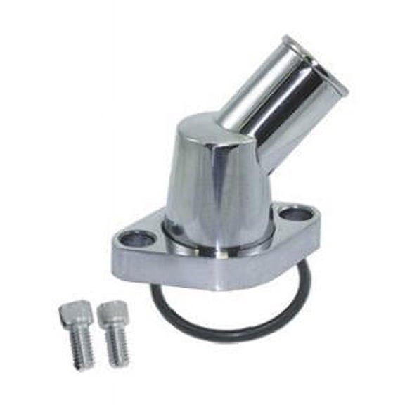 Specialty Chrome SPC8455 45 deg O-Ring Style Polished Water Neck for Chevy