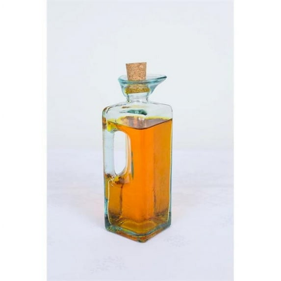 Specialty Decor & Gift 5623 7. 25 inch Square Glass Oil Bottle with Handle, 2 Per Box