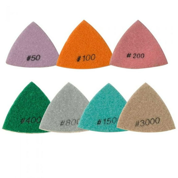 Specialty Diamond BRTTDSET 7 Pcs Electro Diamond Triangular Dry Polishing Pad Set