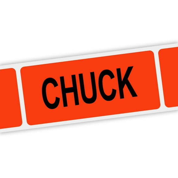 Specialty Printing Chuck Roast Grabber Label Dayglo Red with Black Print, 1.375" Length x 0.75" Width | 1000/Roll