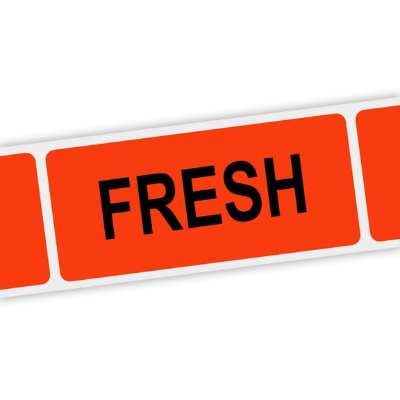 Specialty Printing Fresh Grabber Label Dayglo Red with Black Print, 1.375" x 3/4" | 1000/Roll