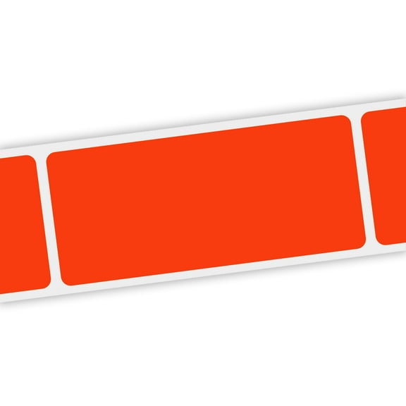 Specialty Printing Plain Dayglo Red Label, 1.375" Length x 0.75" Width | 1000/Roll