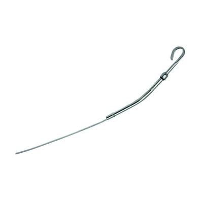 Small Block Chevy Oil Dipstick - 23 Inch Chrome Steel Block Mount Dipstick