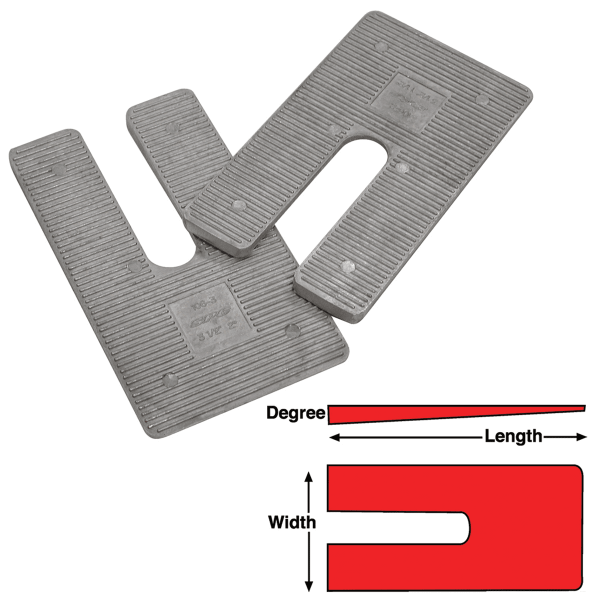 Specialty Products Company AL SHIMS 4x6.5x2 DEG (6)