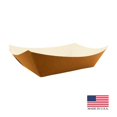thumbnail image 1 of Specialty Quality Packaging 8133 PEC Kraft & White No. 300 Eco Friendly Food Tray - Pack of 500, 1 of 1