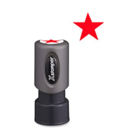 Specialty Stamp- Pre-Inked Star Shape- .63 in.- Red Ink