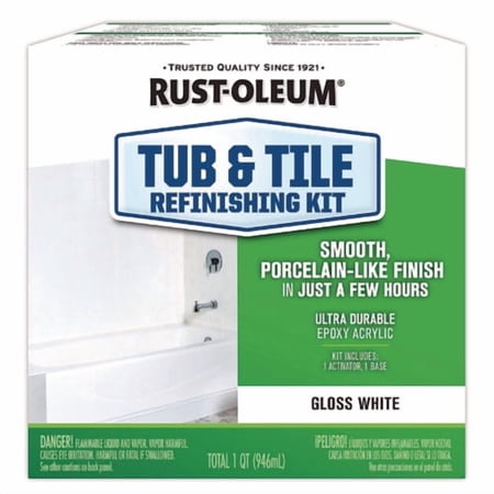 Specialty Tub and Tile Refinishing Kit, Gloss White, Quart | Bundle of 2
