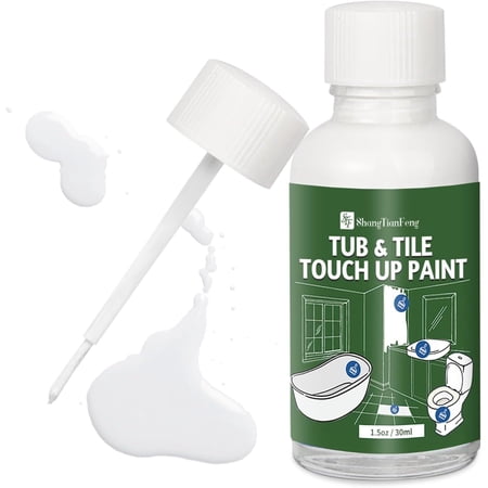 Specialty Tub and Tile Touch Up Paint Kit - High-Gloss White, Quick-Dry Porcelain Paint for Scratches & Chips on Tubs, Tiles, Sinks, Toilets