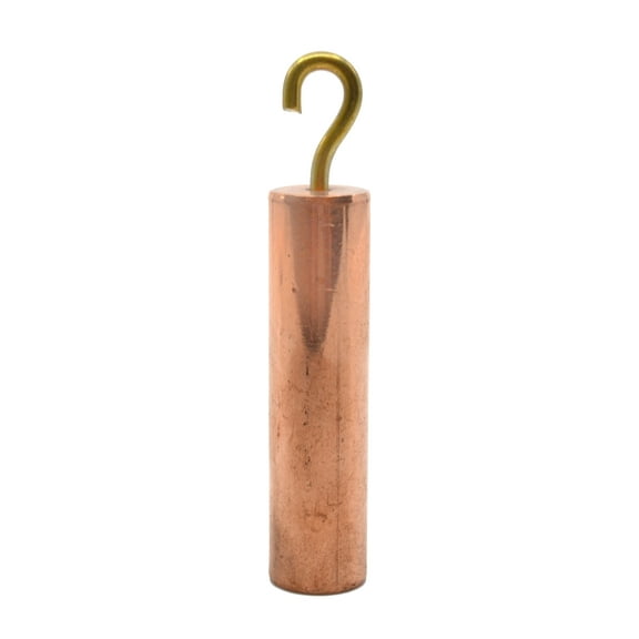Specific Gravity Cylinder with Hook, Copper - 2" x 0.5" - For Density Investigation, Specific Gravity & Specific Heat Experiments - Eisco Labs