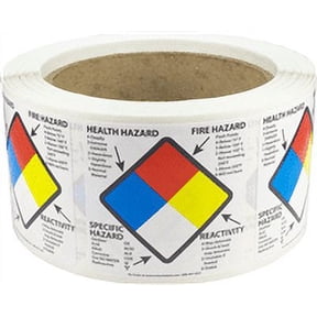Specific Health Fire Reactivity Hazard Labels | 2 x 2" Inch Square | 500 Pack