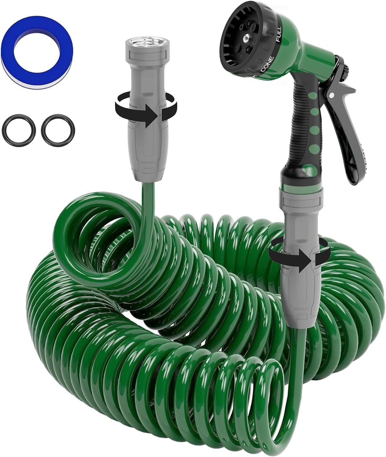 Specilite Garden Hose Lightweight 50 ft, Flexible Coiled Water Hose for Outside, Yard, Patio