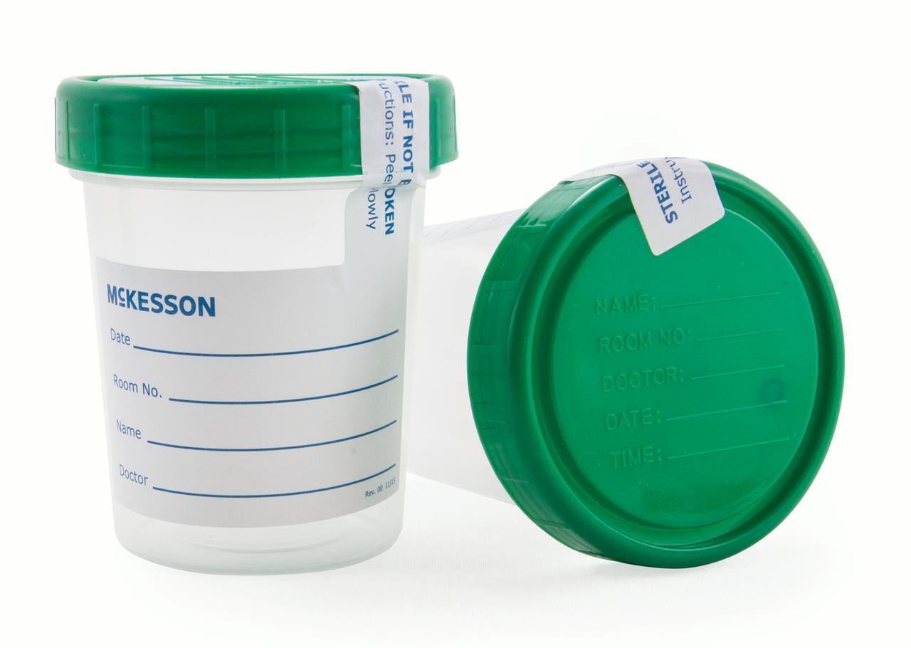Specimen Container, Screw Cap, 120 mL (4 oz.), Sterile, Case of 100