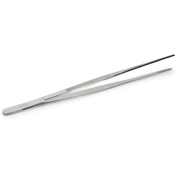 Specimen Forceps, Stainless Steel, Straight, 12 In