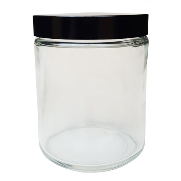 Jar, Specimen, Flint Glass, 8oz capacity with 58/400 neck and foam lined cap. Pack 12.