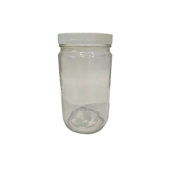 Jar, Specimen Flint Glass, Wide Mouth, 32oz capacity with 89/400 neck and foam lined cap.