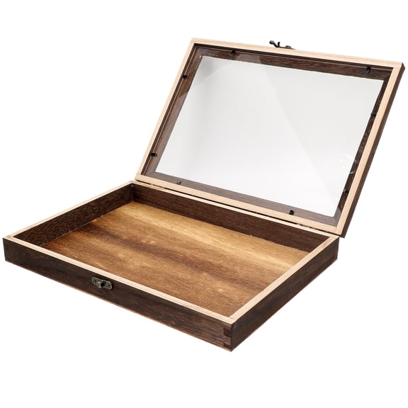 KAKOWELY Dustproof Insect Specimen Box Wood 1Pack 12.6x9.1x1.8in