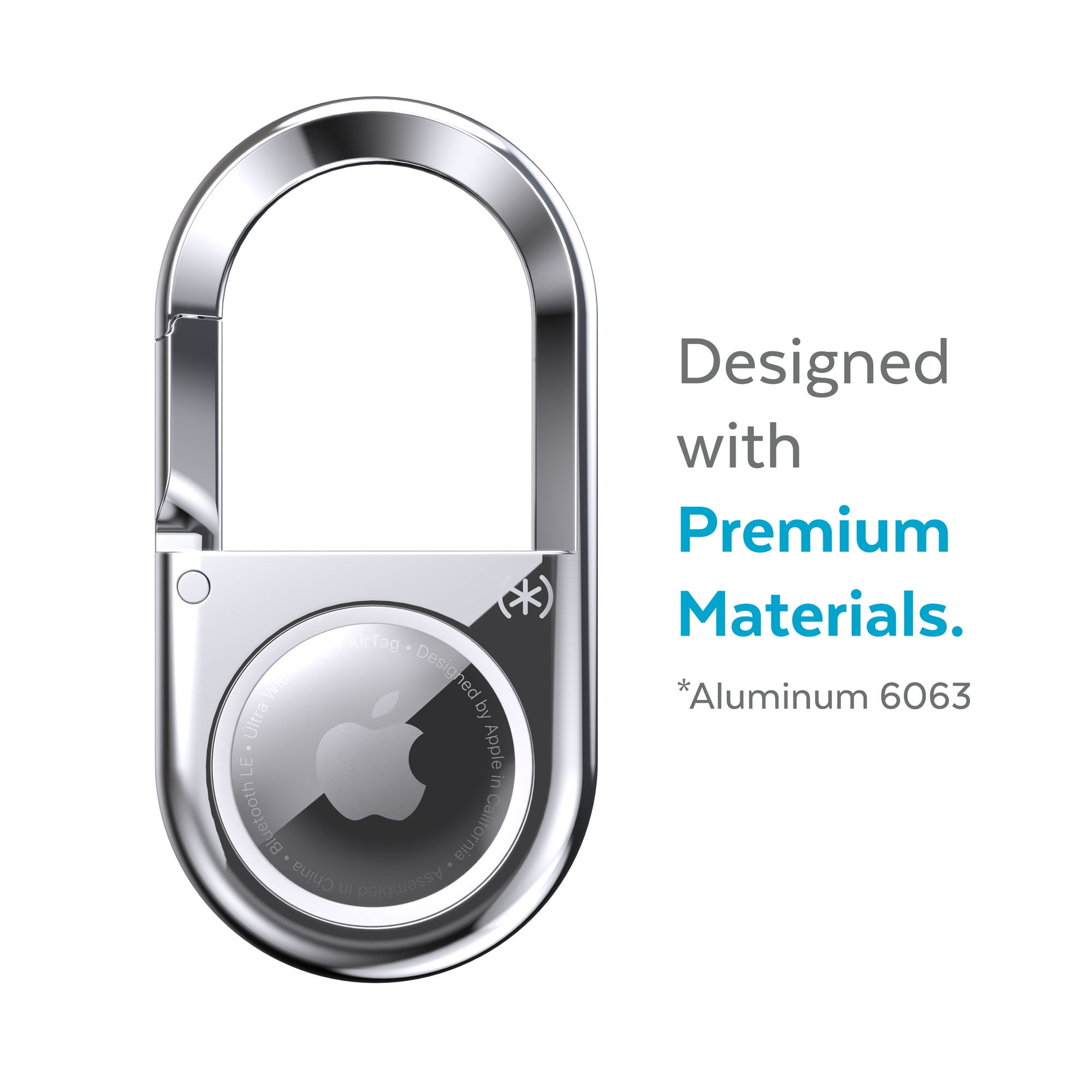 Speck AirTag Carabiner Accessory case in Silver and White