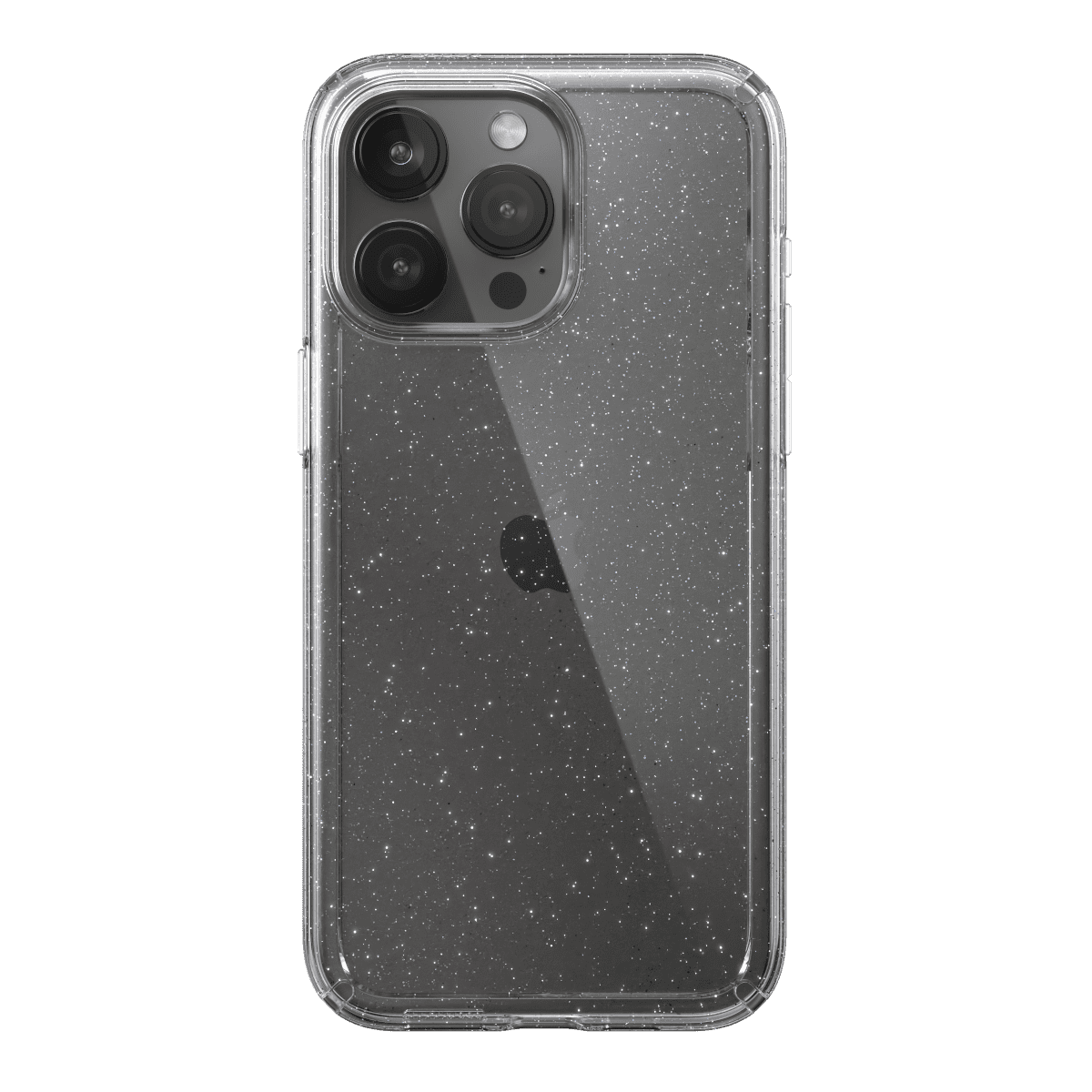 Speck Anti Yellowing Glitter Slim Cell Phone Case for Apple iPhone 15 Pro Max, Clear