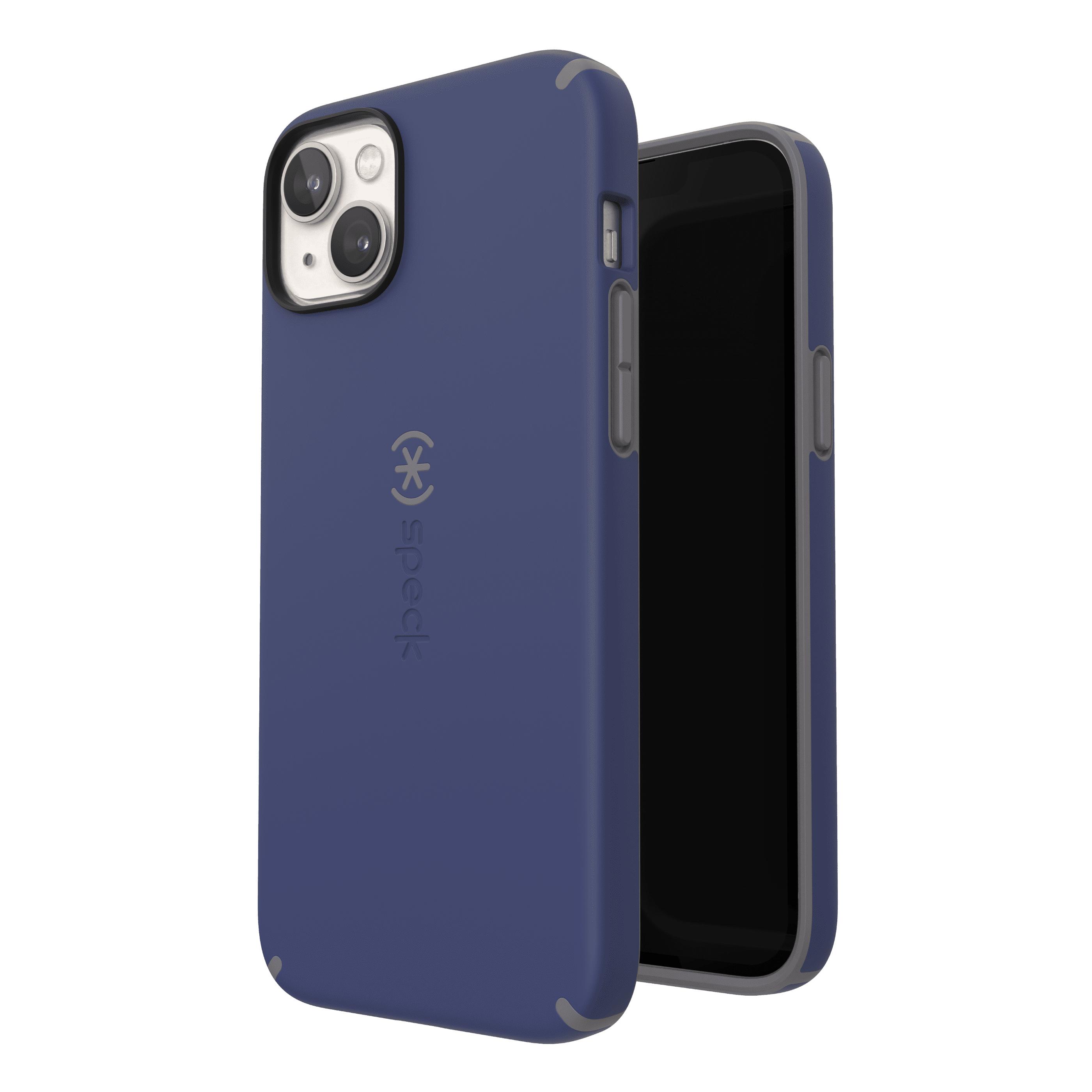 Speck CandyShell Case Slim for iPhone 14 Plus, Prussian Blue/Cloudy Grey