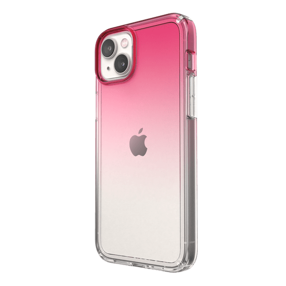 Speck Clear iPhone 14 Plus Case - Drop Protection, Scratch Resistant Dual Layer Slim Phone Case for 6.7" iPhones 14 Plus - Anti-Yellowing & Anti-Fade Case - Ombre Digital Pink Fade/Clear GemShell