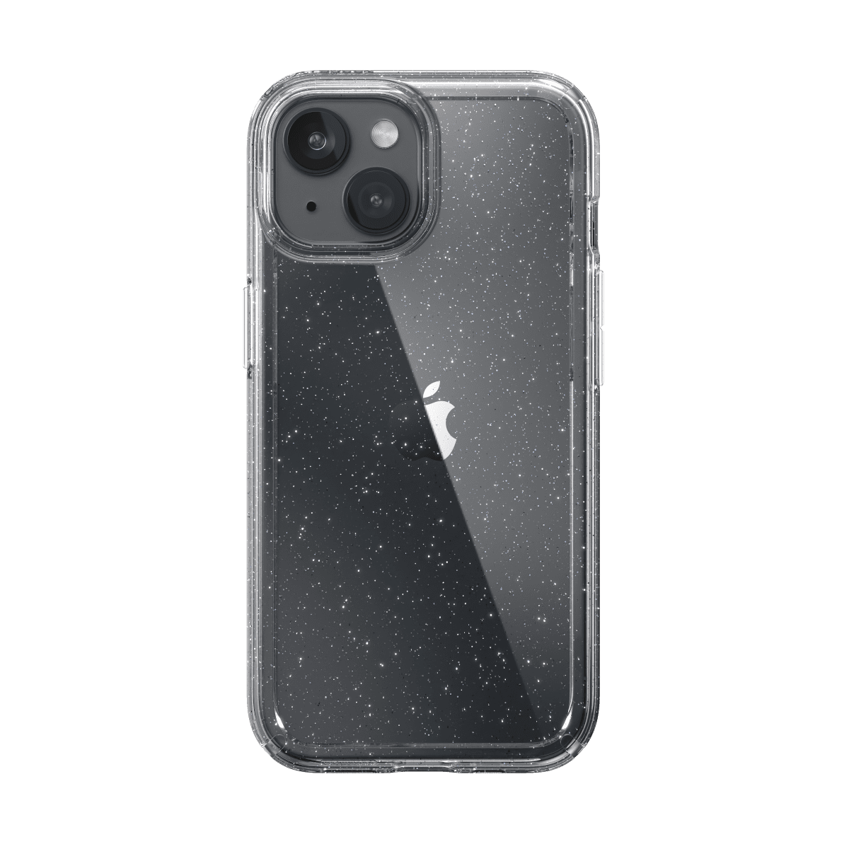 Speck GemShell Glitter Case for iPhone 15 and iPhone 14 in Clear and Platinum Glitter
