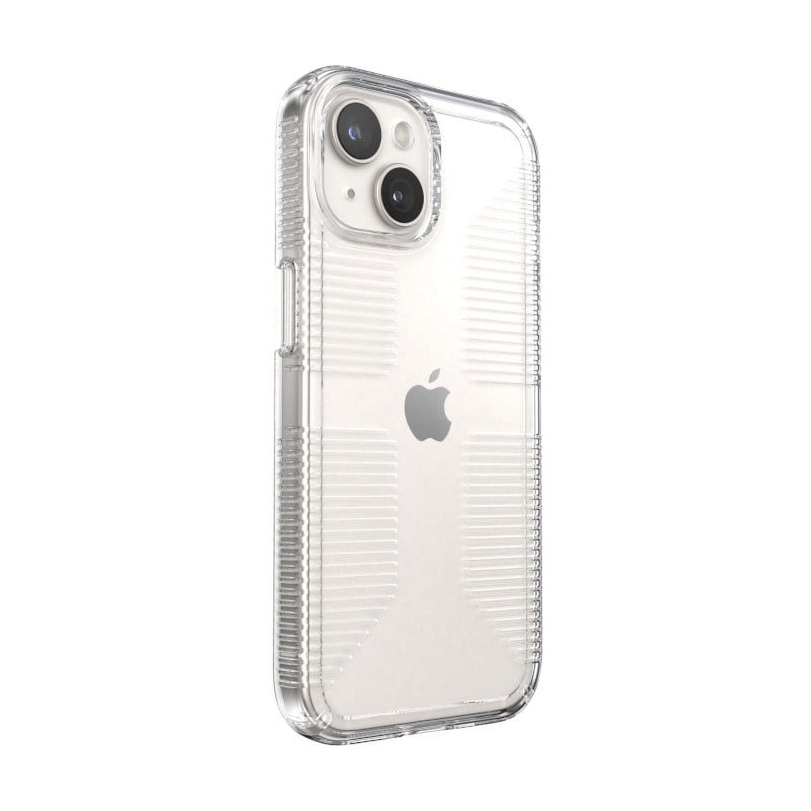 Speck Gemshell Grip Slim Cell Phone Case for Apple iPhone 15 & iPhone 14, Clear