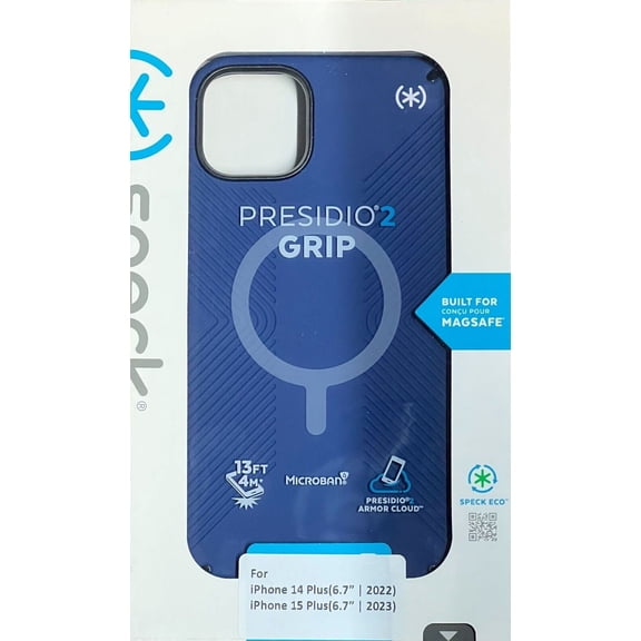 Speck MagSafe Cell Phone Case for Apple iPhone 15 Plus, Blue
