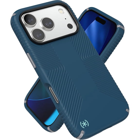 Speck PRESIDIO2 Grip Shock-Resistant Slim Cell Phone Case for Apple iPhone 17 Pro, Blue