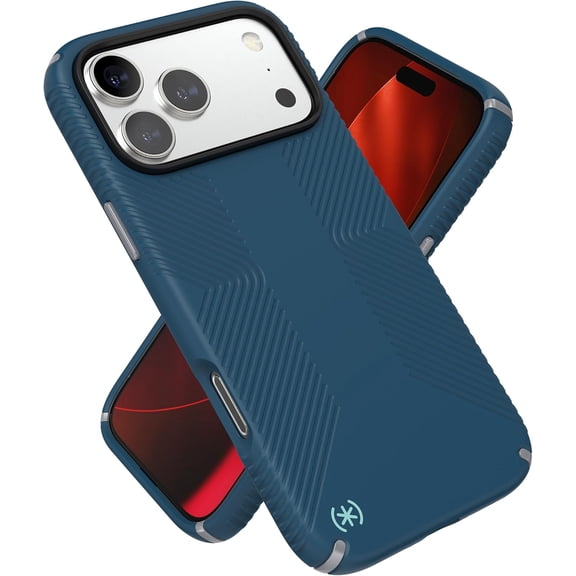 Speck PRESIDIO2 Grip Shock-Resistant Solid Print Hard Shell Slim Cell Phone Case Kit Retail Packaging for Apple iPhone 17 Pro Max, Blue