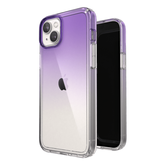 Speck Polycarbonate Anti Scratch Cell Phone Case for iPhone 14 Plus, Amethyst Purple Fade/Clear