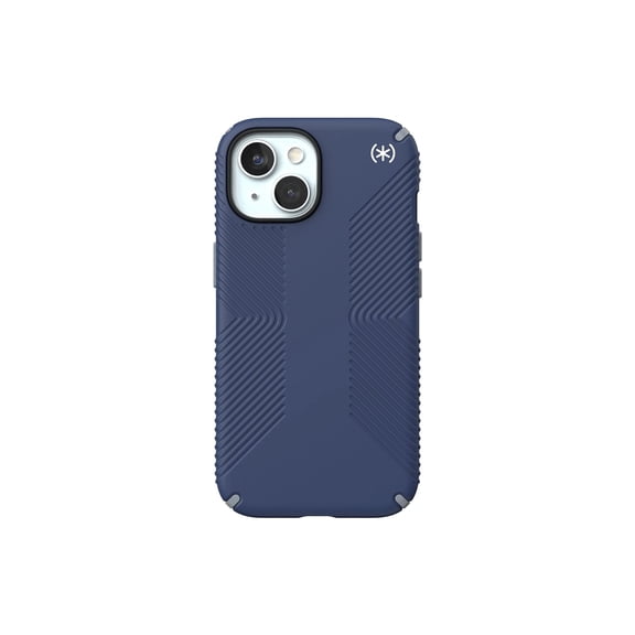 Speck Presidio 2 Grip - Back cover for cell phone - MagSafe compatibility - plastic - coastal blue/dust gray - for Apple iPhone 13, 14, 15