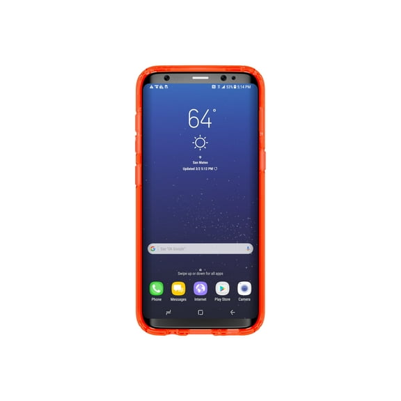Speck Presidio Clear Galaxy S8 - Protective case for cell phone - polycarbonate, IMPACTIUM, thermoplastic polyurethane (TPU) - matte tangerine orange - for Samsung Galaxy S8