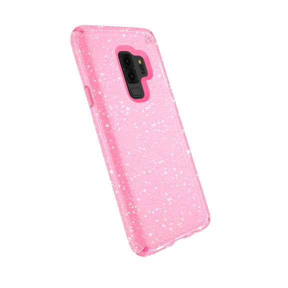 Speck Presidio Clear + Glitter for Samsung Galaxy S9+, Gold Glitter/Bella Pink
