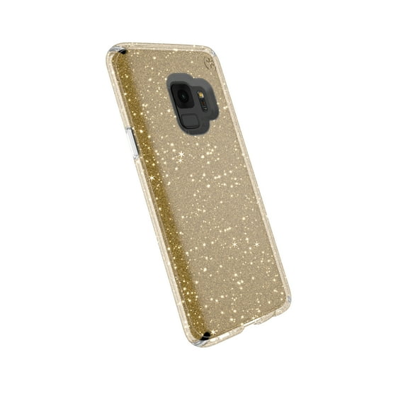 Speck Presidio Clear + Glitter for Samsung Galaxy S9, Gold Glitter/Clear