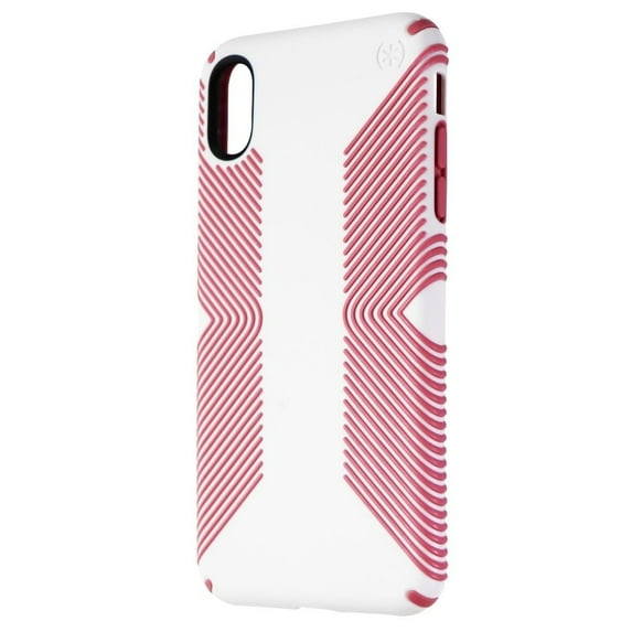 Speck Presidio Grip Phone Case for iPhone Xs Max - Veil White / Lipliner Pink