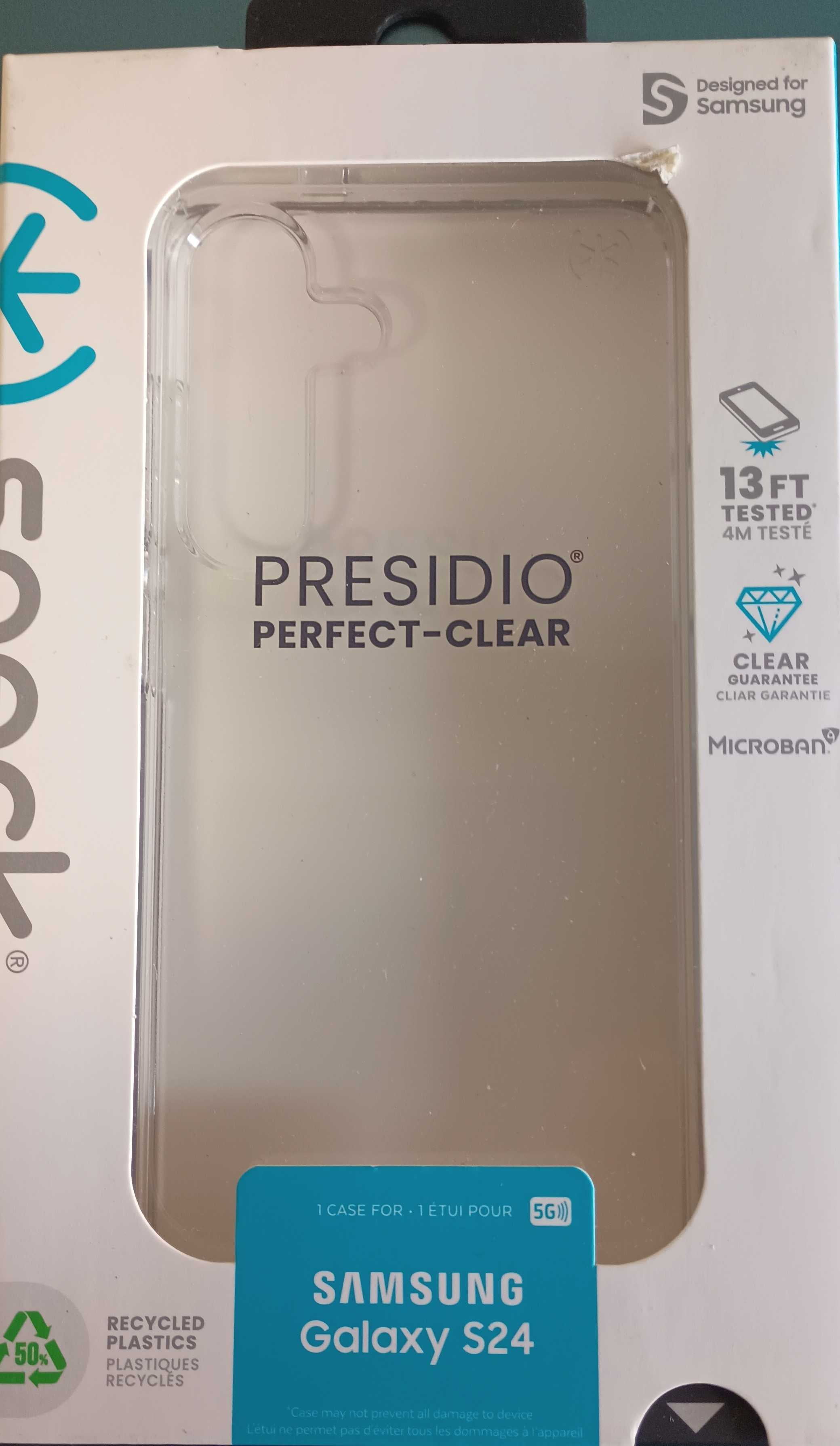 Speck Presidio Perfect Clear Case For Samsung Galaxy S24-Clear