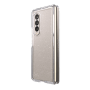 Speck Presidio Perfect-Clear Fold Case for Galaxy Z Fold4 - Clear/Silver Glitter