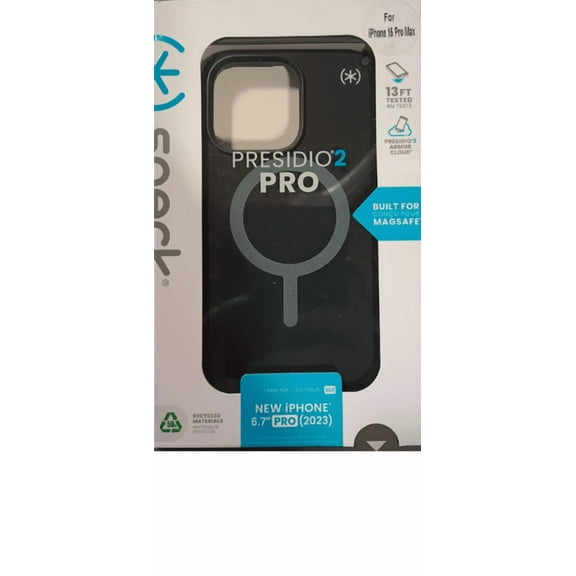 Speck Presidio2 Pro with MagSafe Case For iPhone 15 Pro Max-Black