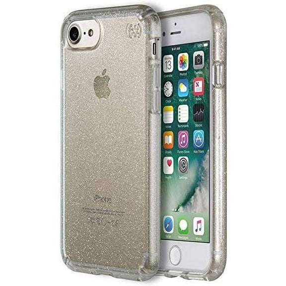 Speck Products Presidio Glitter Case for iPhone 8, iPhone 7, iPhone 6/6S - Bulk Packaging - Gold Glitter/Clear