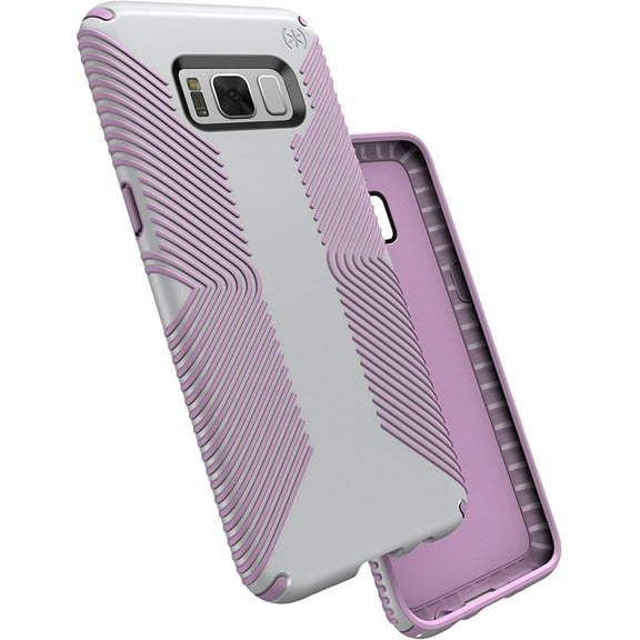 Speck Products Presidio Grip Cell Phone Case for Samsung Galaxy S8 Plus - Dolphin Grey/Bellflower Purple