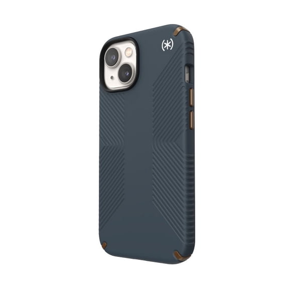 Speck iPhone 14 Case-Presidio2 Grip-MagSafe-Charcoal/Cool Bronze