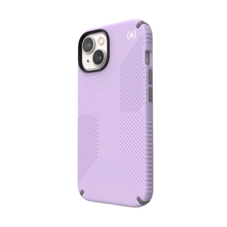 Speck iPhone 14 Case-Presidio2 Grip-MagSafe-Spring Purple/Cloudy Grey