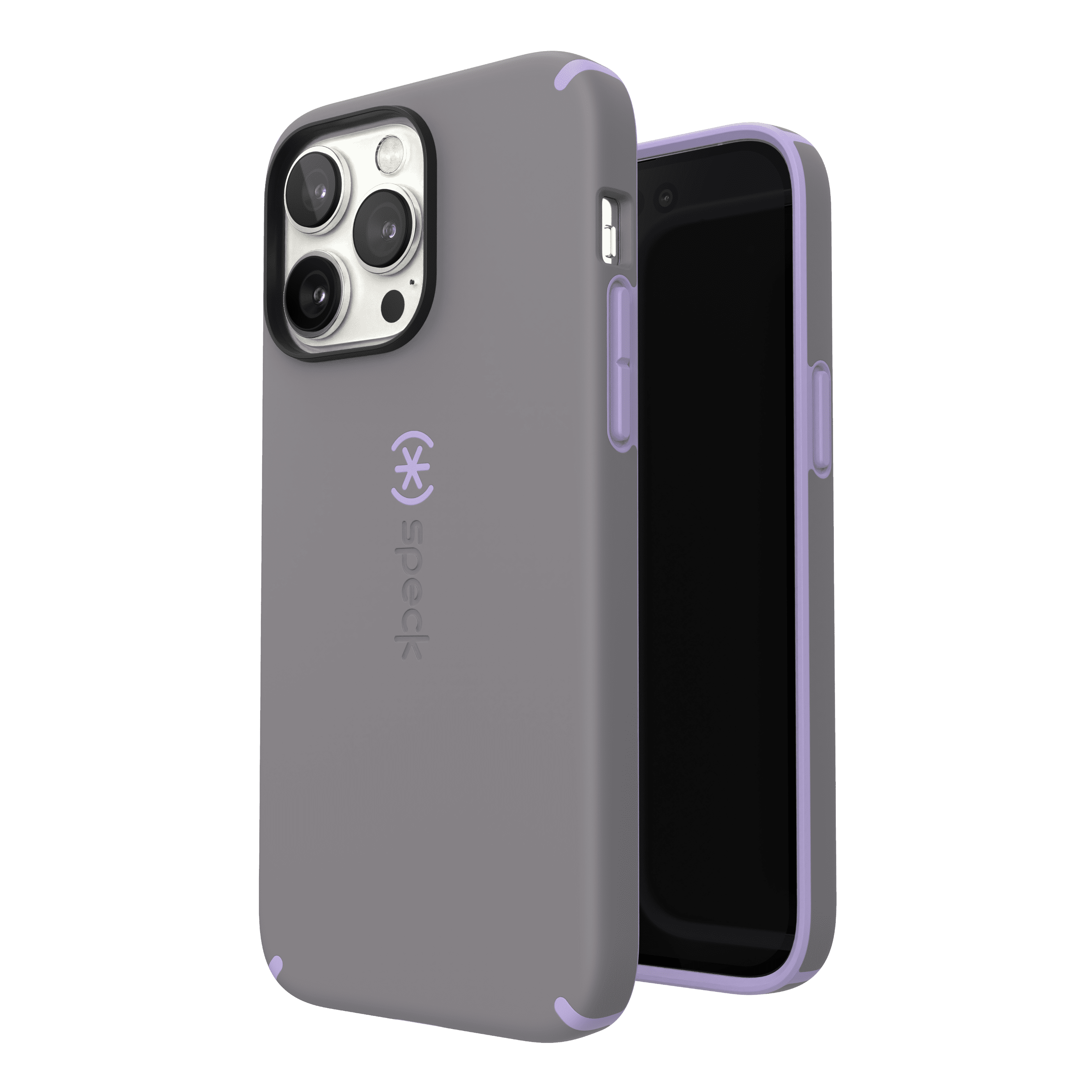 Speck iPhone 14 Pro Max Case - Slim Phone Case, Drop Protection, Scratch Resistant with Soft Touch for 6.7 inch iPhone14 Pro Max Case - Dual Layer Case, Cloudy Grey/Spring Purple CandyShell Pro