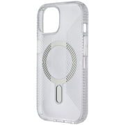 Speck iPhone 15 Case-Presidio Perfect-Clear-ClickLock-MagSafe-6.1 Inch Phone Case-Presidio Grip Clear/Chrome