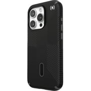 Speck iPhone 15 Pro Case-Presidio2 Grip-ClickLock-MagSafe-6.1 Inch Phone Case-Black/Slate Grey/White