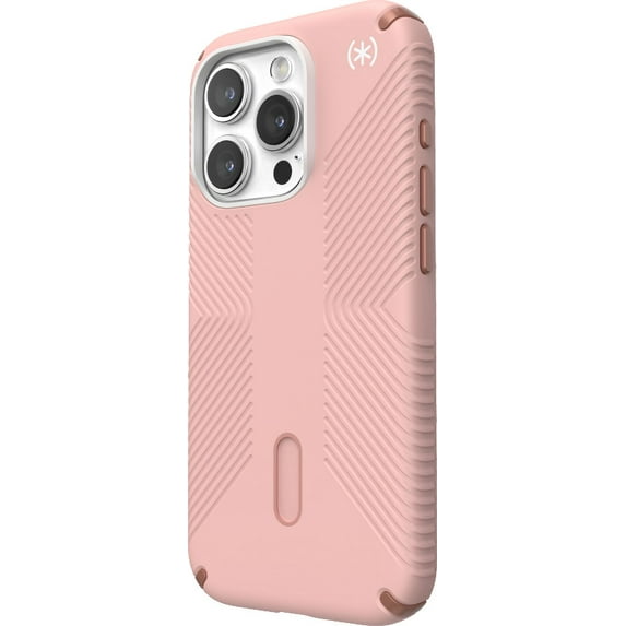 Speck iPhone 15 Pro Case-Presidio2 Grip-ClickLock-MagSafe-6.1 Inch Phone Case-Dahlia Pink/Rose Copper/White