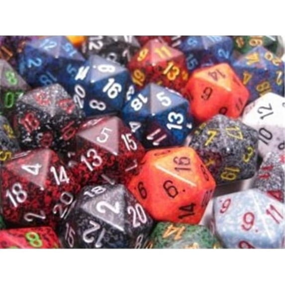 Speckled Assorted D20 Dice - 50 Pieces