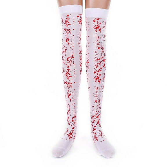 Speckled Blood Pattern Knee Socks Soft Thigh High Socks Over the Knee Thigh High Long Stockings for Halloween Pattern Funny Party Dance Cosplay Carnival Game Events