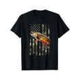 thumbnail image 1 of Speckled Brook trout American flag Fishing T-Shirt Men's Cotton T-shirt with Enduring Round Neck Classic Prints, 1 of 10